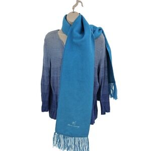 Alpaca Camargo Scarf One Size Blue Soft Brushed‎ Fringe Peru Luxury Warm